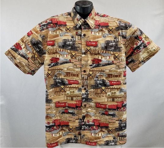 Train and Railroad Hawaiian aloha shirt